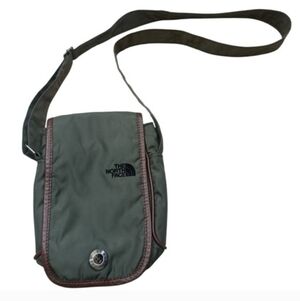 The North Face Olive Magnetic Closure Leather Trim Crossbody Bag